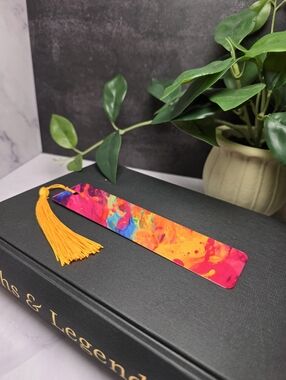 Vibrant Abstract Metal Bookmark